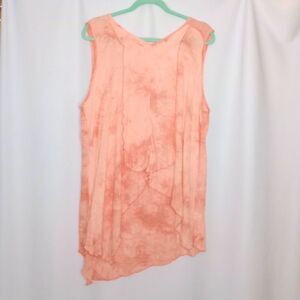 ⭐ Spense Woman Sleeveless High Low Tunic Top Blouse Loose Fit Flowy Rayon 1X